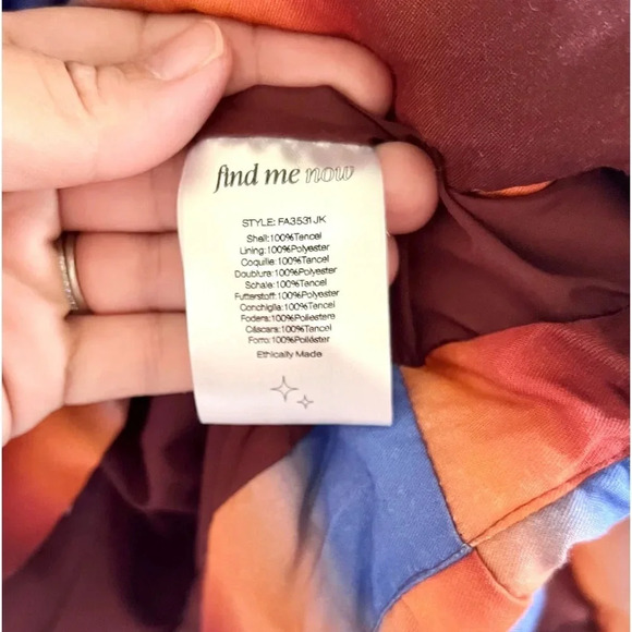 Find Me Now Aurora Puffer Copper Gradient Zip- Up Boxy Tencel Jacket Size XL/XXL - Picture 14 of 16